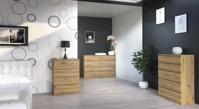 Zdjęcie produktu dla Topeshop M8 120 ARTISAN, Dąb, 8 szuf., Płyta wiórowa, Monochromatyczny, Nowoczesny, Płyta wiórowa