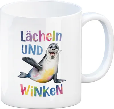 Produktbild von Seehund Lächeln und Winken Kaffeebecher