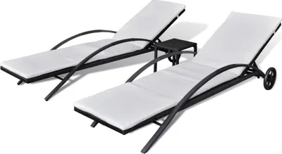 Zdjęcie produktu dla VidaXL 42491, Lounge, Obite siedzisko, Technorattan, Stal, Kremowy, Biały, Poliester, 50 cm