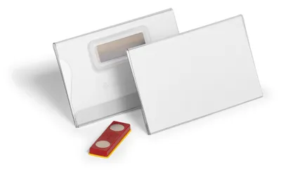 Zdjęcie produktu dla DURABLE Identyfikator 54x90mm z magnesem, Przezroczysty, 824419, 25 szt.