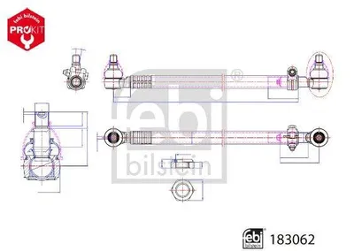 Produktbild von FEBI BILSTEIN Lenkstange 183062 Vorne für MAN TGM 865mm