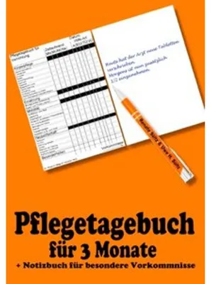 Produktbild von Pflegetagebuch für 3 Monate - inkl. Notizbuch