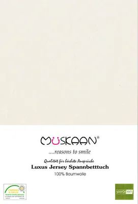 A product label with brand name, slogan, product description, and certifications.
