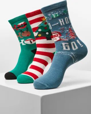 Produktbild von Ponožky Urban Classics Ho Ho Ho Christmas Socks 3-Pack multicolor - 39–42