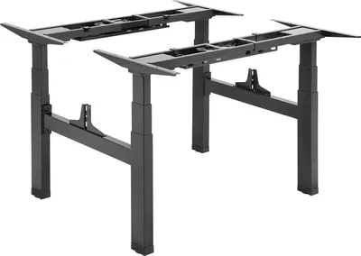 Image de Double pied de bureau motorisé assis-debout, Hauteur 62- 128 cm, Noir