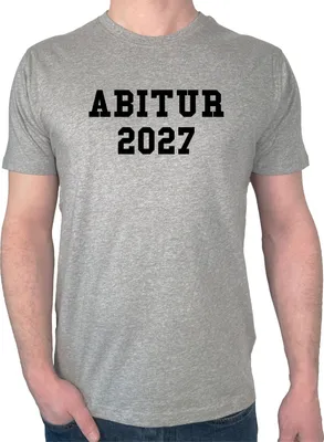 Produktbild von Huuraa Herren T-Shirt Abitur 2027 ABI XL Sport Grey Bio Baumwolle Fairtrade Herrenshirt Geschenkidee