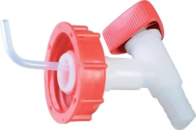 Produktbild von Hünersdorff Auslaufhahn HD-PE Tüllenanschluss Innendurchmesser 15mm / Außen-Durchmesser 19mm Verschraub.DIN60 / 61 - 550500
