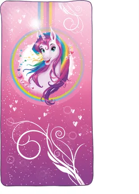 Produktbild von ROTH Kinder-Badetuch - Einhornportrait, 60x120 cm, platzsparendes und schnell trocknendes Schwimmtuch
