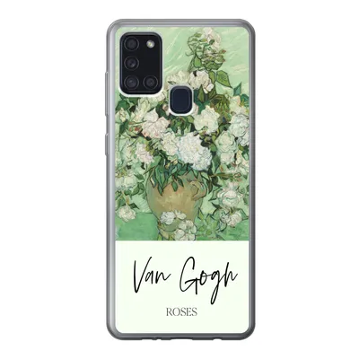 Produktbild von MuchoWow® Handyhülle Schutzhülle Hülle für Samsung Galaxy A21s Malerei - Blumen - Van Gogh Silikon Softcase Handy Hülle - Hartschale