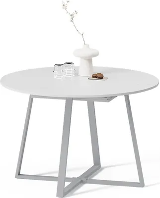 Immagine prodotto di Livinity tavolo da pranzo allungabile Firenze, 120 x 120 cm estensibile, Bianco/Grigio/Grigio