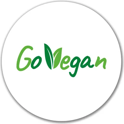 Immagine prodotto di Huuraa Adesivi Go Vegan Foglietti rotondi da 10 cm Adesivi Idea regalo