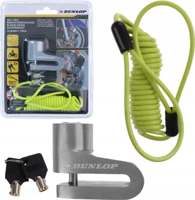 Zdjęcie produktu dla Zabezpieczenie Blokada Na Tarczę Hamulcową Dunlop Z Linką Motor Skuter