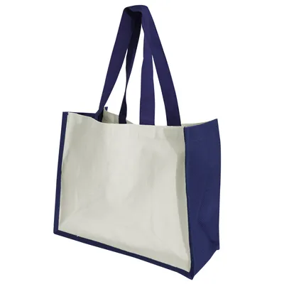 Produktbild von Westford Mill Printers Jute-Tasche / Shopper / Einkaufstasche, 21 Liter BC3348 (Einheitsgröße) (Marineblau)