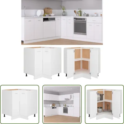 Produktbild von The Living Store Eckunterschrank Weiß 75,5x75,5x81,5 cm Holzwerkstoff
