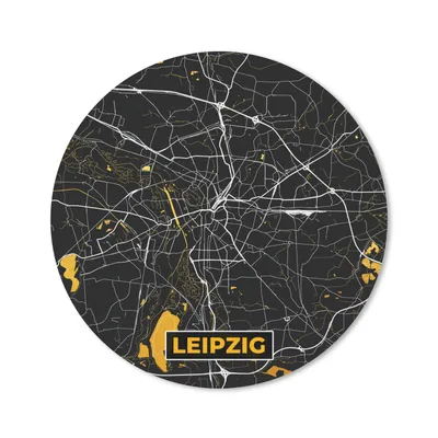 Produktbild von MuchoWow® Mauspad Mousepad Leipzig - Gold - Stadtplan - Deutschland - Karte 20x20 cm - Mousepads - Maus Mat - Pad - Mausunterlage - Schreibtischmatte