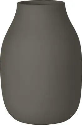 Produktbild von Blomus Vase Colora S, Dekovase, Blumenvase, Keramik, Steel Gray, 15 cm, 66206