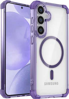 Image de Étui magnétique pour Samsung Galaxy S26+ compatible avec MagSafe, résistant aux chocs, protection militaire, étui transparent Violet