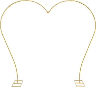 Image de Arche à ballons, motif en forme de cœur, structure métallique robuste, XXL, dorée
