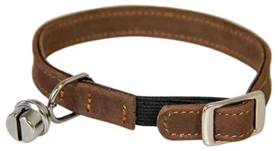 Produktbild von Das Lederband Katzenhalsband mit Gummizug Mocca