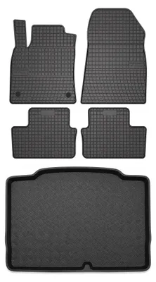 Produktbild von Gummimatten + Kofferraumwanne für Renault Clio V 2019- – Schwarz, passgenau – Wielganizator SolidPRO