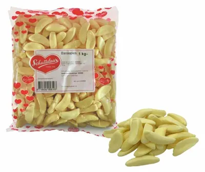 Produktbild von Schuttelaar Bonbon Banaanschuim 1000g Beutel (Bananen Schaumzucker)