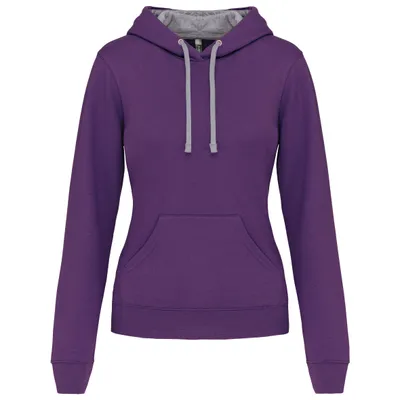 Produktbild von Kariban UNI Hoodie Kapuzenpullover Pullover Sweatshirt Sweatjacke, Größe:XS, Farbe:Purple/Oxford Grey