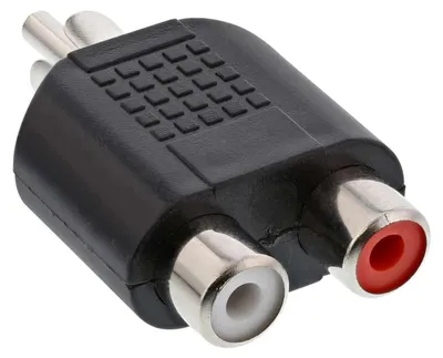Produktbild von InLine Audio Adapter, Cinch Stecker an 2x Cinch Buchse, Cinch female, 2xRCA, Schwarz