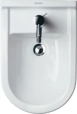 Produktbild von Duravit Wand-Bidet Starck 3 36,5x54cm, m HL, ÜL, Hahnlochbank, weiß