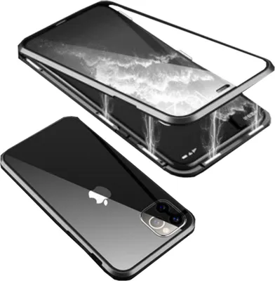 Obrázok produktu pre Puzdro na mobilný telefón Apple iPhone 15 Pro Max s 360° magnetickým skleneným rámom a kovovým krytom