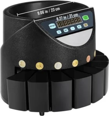 Image de Geldtelmachines PRO - Compteuse de pièces - Trieuse de pièces - Compteuse de pièces - Noir - 300 pièces par minute - Compteuse de pièces électrique