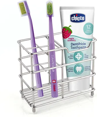 Produktbild von Zahnbürstenhalter Edelstahl Zahnbürsten- und Zahnpastahalter Zahnputzhalter für Badaccessoires Organizer elektrische zahnbürste Halterung