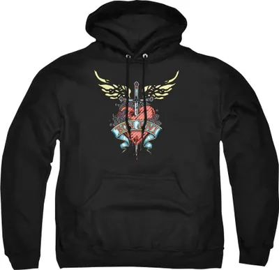 Immagine prodotto di Bon Jovi - Felpa con cappuccio "Daggered" per uomo/donna Unisex TV21090 (M) (Nero)