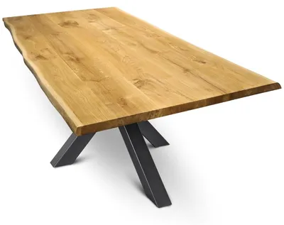Produktbild von Massivholztisch mit Baumkante 180cm x 85cm