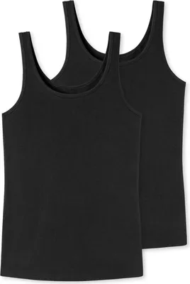Produktbild von Schiesser Damen 2 er Pack Trägertop Gr. L  schwarz