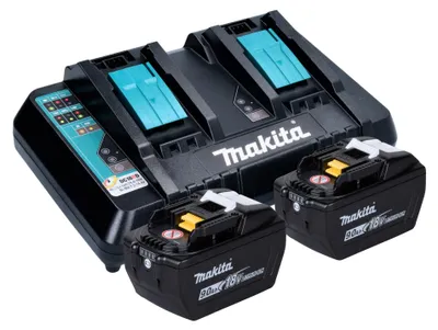 Produktbild von Makita Power Source Kit 18 V mit 2x BL 1890 Akku 9,0 Ah + DC 18 RD Doppel Schnellladegerät