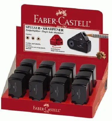 Produktbild von Faber-Castell 182710, Manueller Bleistiftspitzer, Schwarz, Beidhändig, 1 Stück(e)