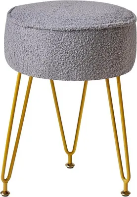 Image de Pouf rond en velours, gris