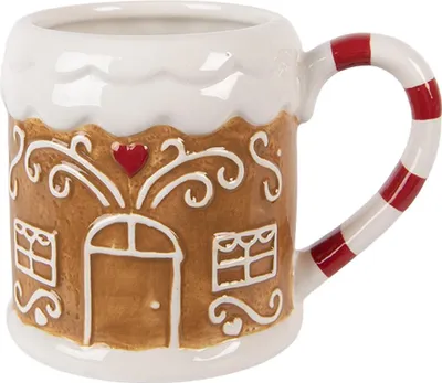 Produktbild von Clayre & Eef Tasse Lebkuchenhaus 350 ml Braun Keramik