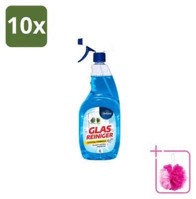 Produktbild von 10 x Deluxe Glasreiniger mit Crystal-Formel - 1 L - Sparpackung - 10 Stücke