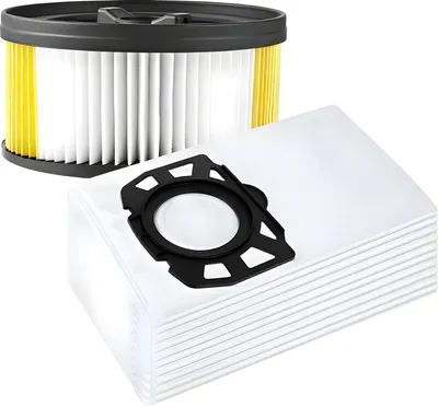 Produktbild von Staubsaugerbeutel und Patronenfilter-Set geeignet für Karcher WD4 / WD5 - WD4000 - 5999 - ersetzt 6.414-960.
