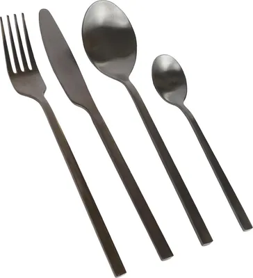 Produktbild von 48-teiliges Besteckset aus Edelstahl – Schwarz