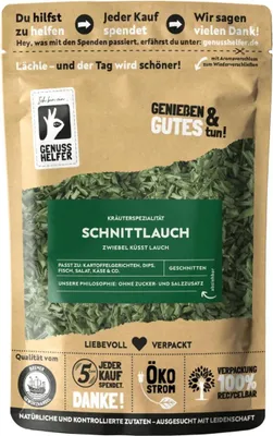 Produktbild von Schnittlauch, geschnitten, getrockneter Schnittlauch für Brotaufstrich, Frischkäse und Dips, 25g