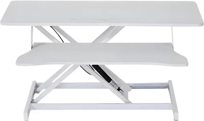 Produktbild von Höhenverstellbarer Schreibtischaufsatz – Worktrainer Laptopständer – 94 cm – Weiß – Ergonomische Workstation für Homeoffice