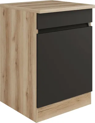 Produktbild von Küchen Unterschrank mit Arbeitsplatte Noah U606-0+ in anthrazit 60 cm breit