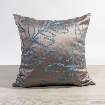 Produktbild von Kissen von Lysel - blau Blätterzweige Cabilao 38x38, reines Polyester Dekokissen