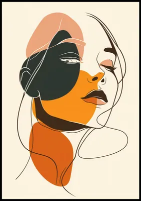 Produktbild von Plakat 'Innere Ruhe' minimalistisches Design, warme Orange-Beige Farbtöne, 70x100cm