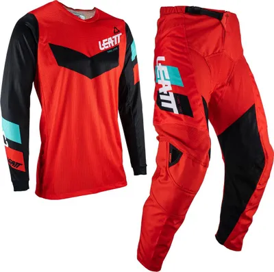 Produktbild von Leatt 3.5 Ride 2023 Motocross Jersey und Hose Set, rot/schwarz, XS