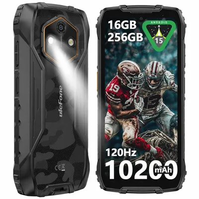 Produktbild von Ulefone RugKing 4 Pro Outdoor Smartphone ohne Vertrag Android 15 - 16GB+256GB - 10200mAh 48MP 6.56" 120Hz AI Rugged Handy IP68/OTG/NFC, Orange