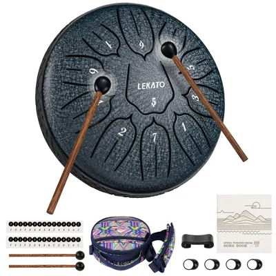 Produktbild von Handpan Zungentrommel Stahl-Zungentrommel - 11 Töne - D-Dur - Mit Tragetasche - 15,24 cm