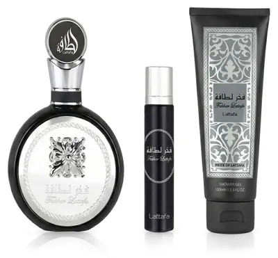 Obrázek produktu pro Lattafa Pride Fakhar Black EDP 100 ml + EDP MINI 12 ml + SG 100 ml M